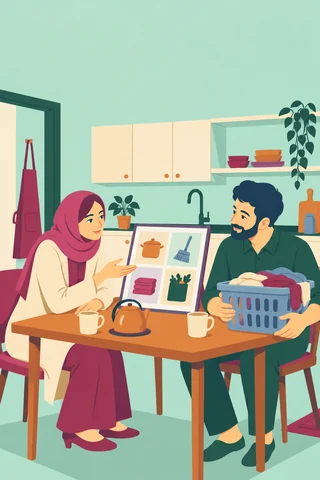 تقسیم عادلانه مسئولیت‌های خانه