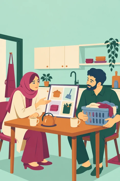 تقسیم عادلانه مسئولیت‌های خانه